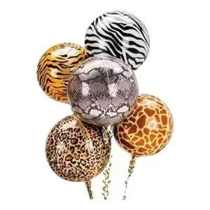 4D Foil Balloon 22inch Animal Print 5pack