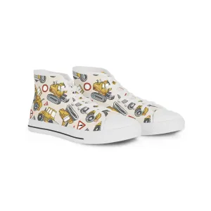 Construction Vehicle Men's High Top Sneakers