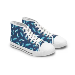 Cute Blue Otters Women's High Top Sneakers