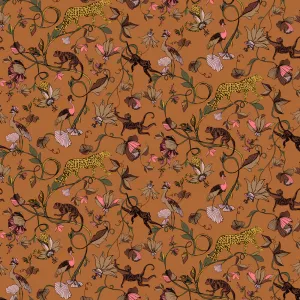 Exotic Wildlings Wallpaper Warm Sienna