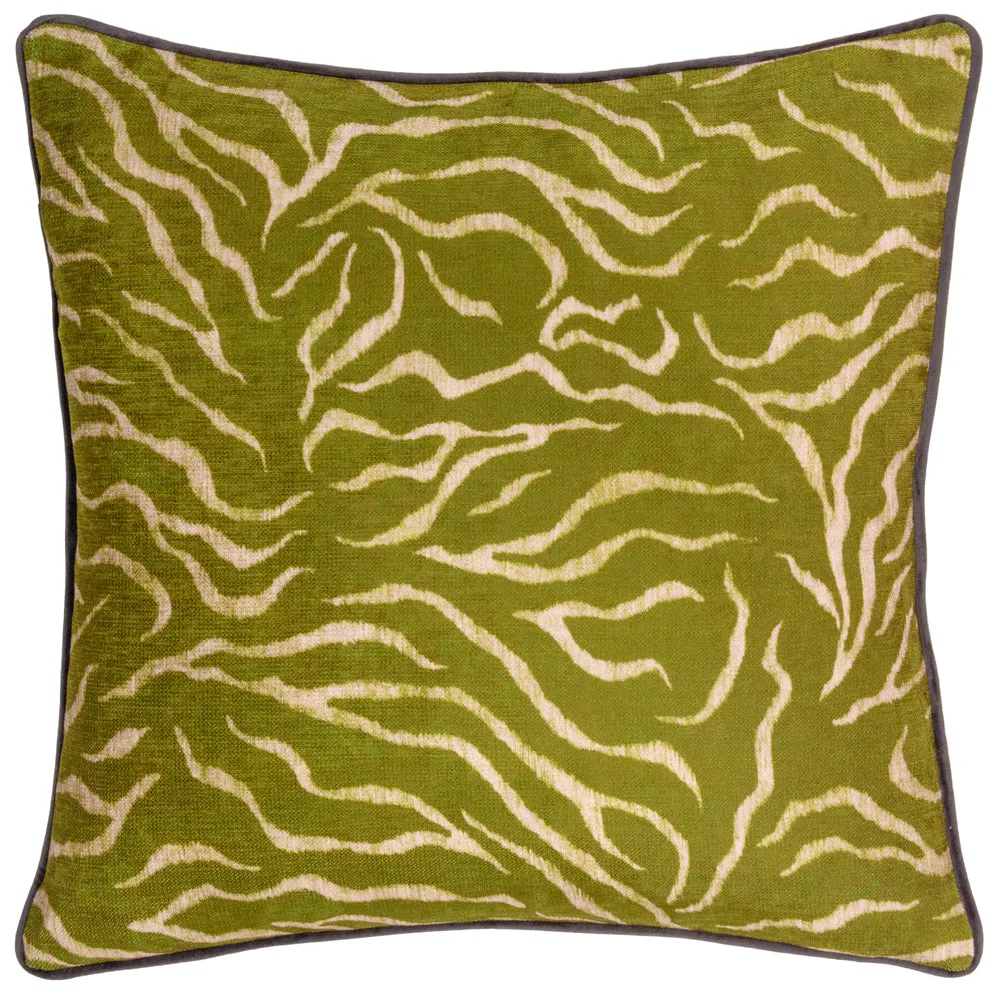 Jurong Tiger Chenille Cushion Moss