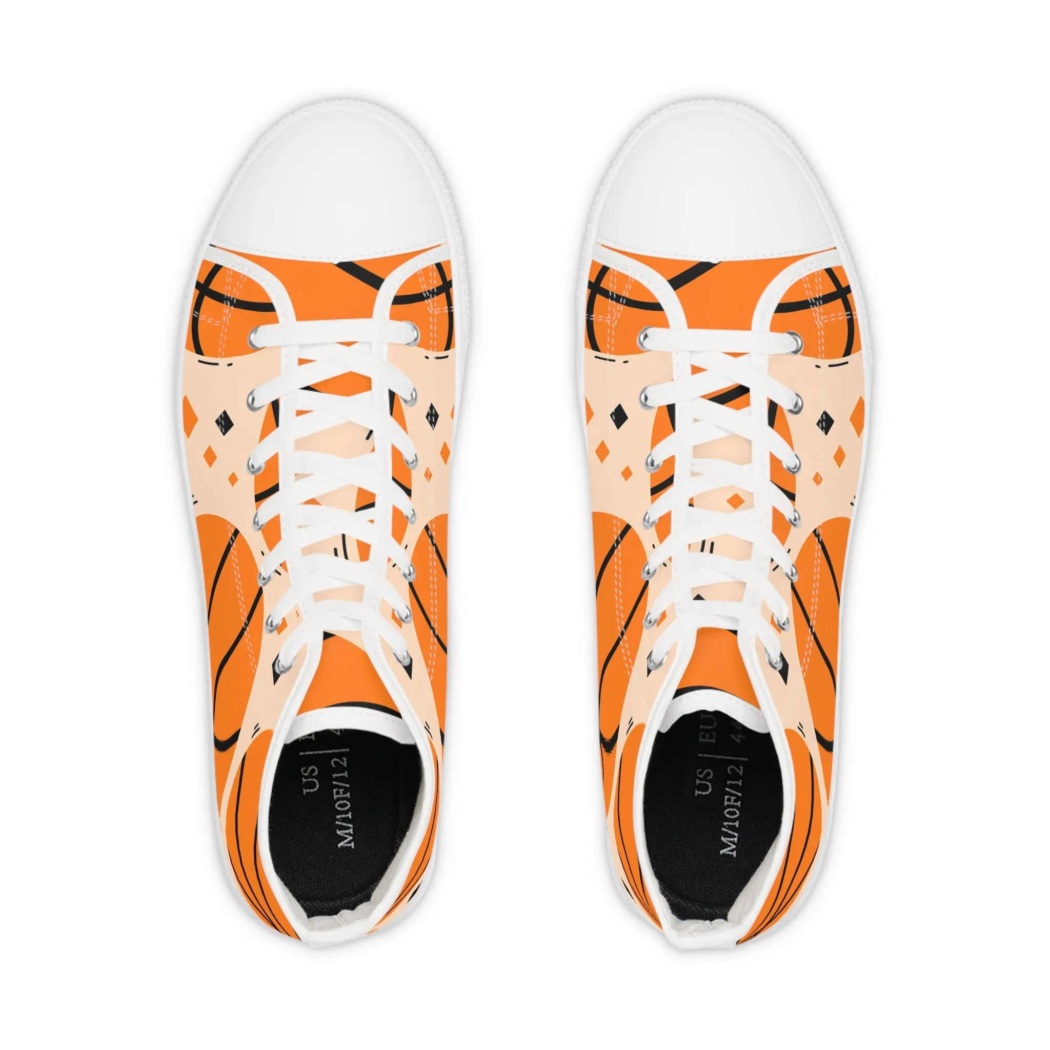 Orange Basketball Men's High Top Sneakers