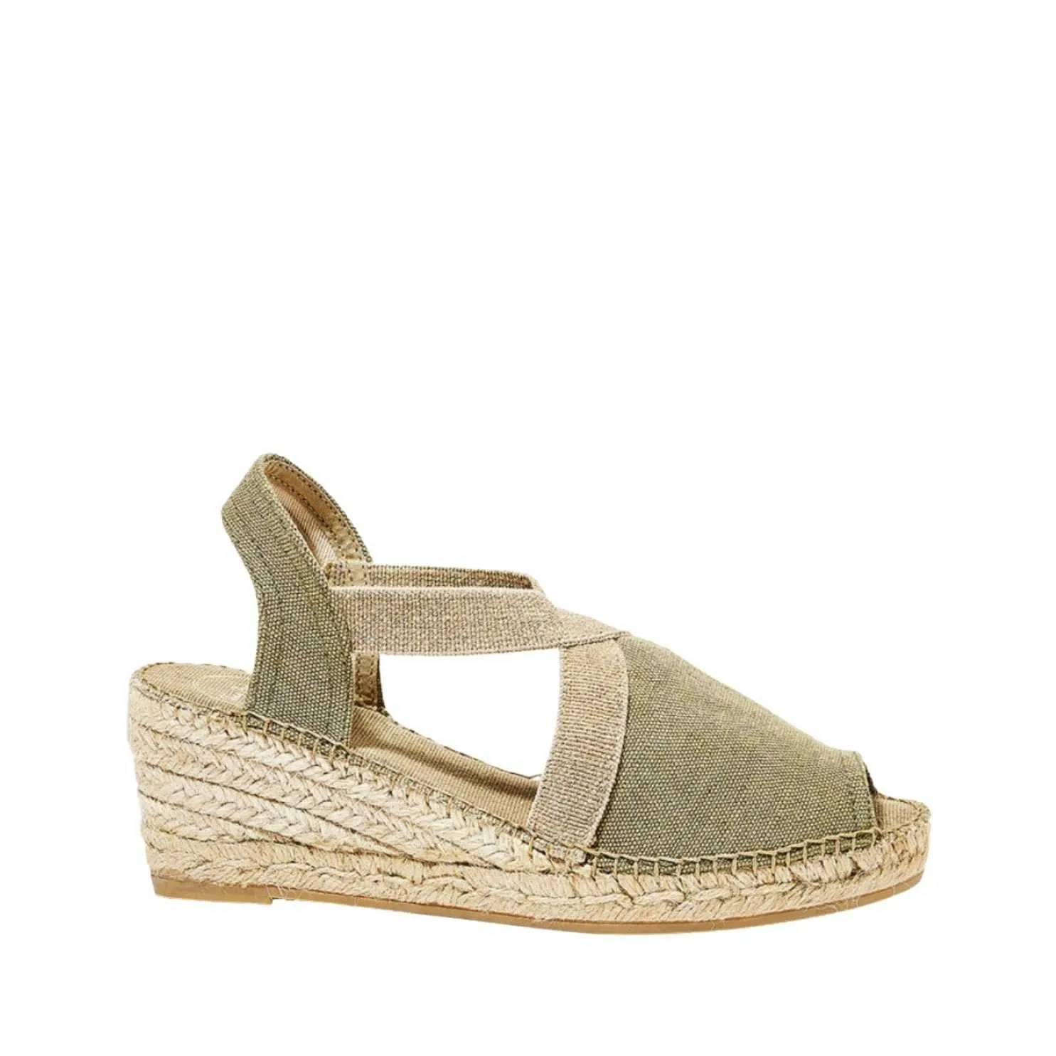 Plain Canvas Wedge Espadrille for Women - Breda-V