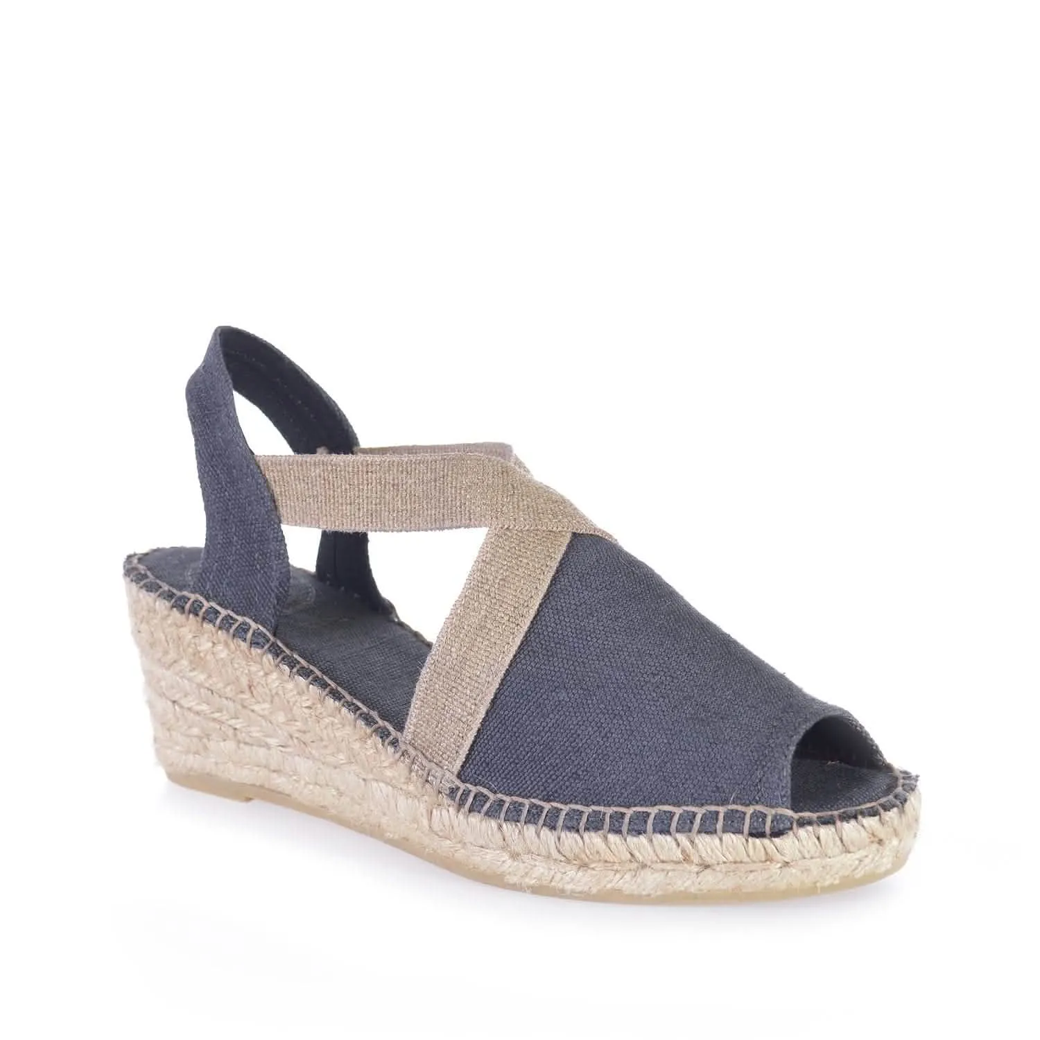 Plain Canvas Wedge Espadrille for Women - Breda-V