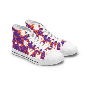 Purple and White Ghosts Women's High Top Sneakers