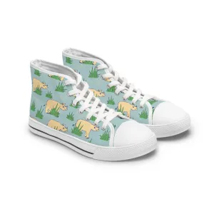 Rhinoceros in Grass Women's High Top Sneakers