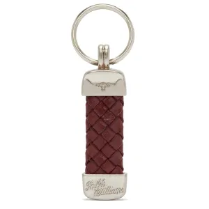 RM WILLIAMS Plaited Key Ring - Brown & Nickel