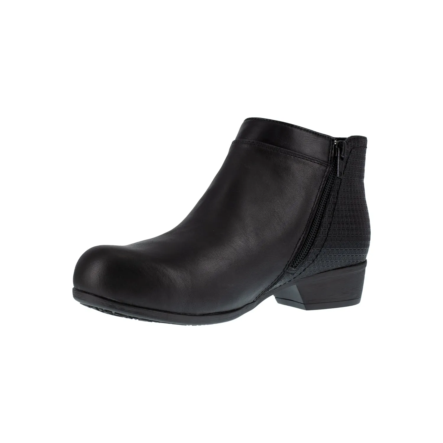 Rockport Womens Black Leather Work Boots Carly Bootie AT